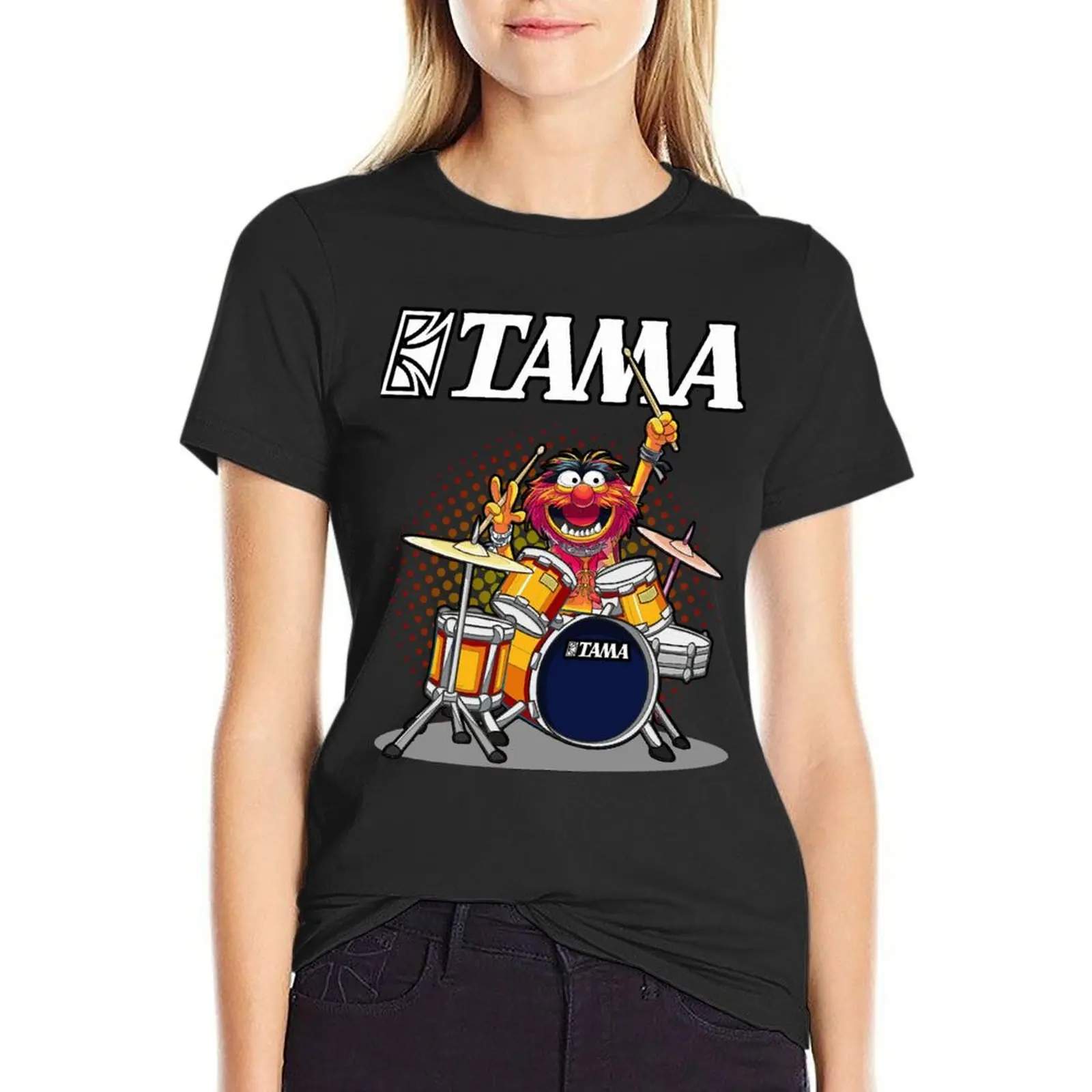 

ANIMAL DRUMMER TAMA DRUMS T-shirt shirts graphic tees korean fashion kawaii clothes funny t shirts for Women