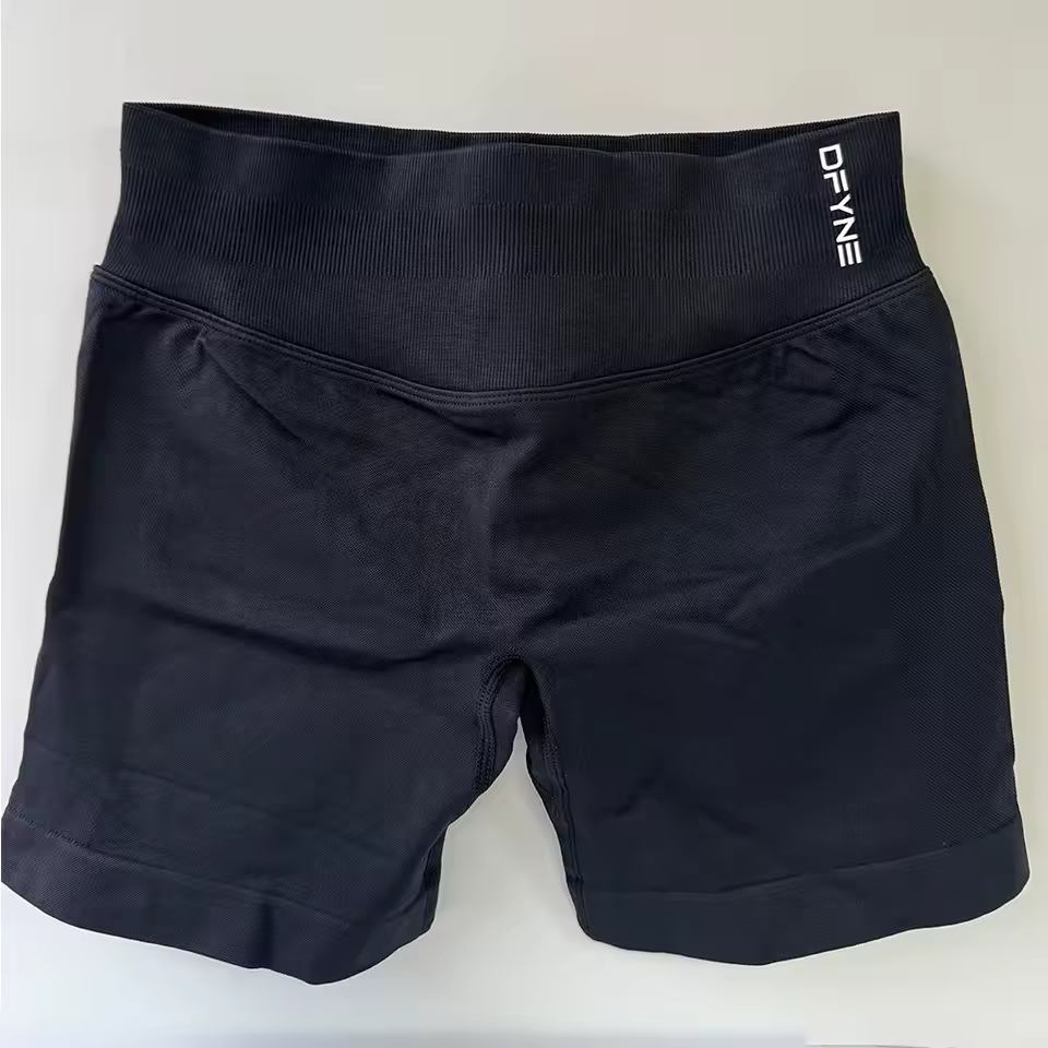 Dfyne Impact Brand Shorts 4.5'' Low Waist Seamless Yoga Shorts Scrunch Bum Gym Shorts Women Workout Biker Stretch Fitness 2025