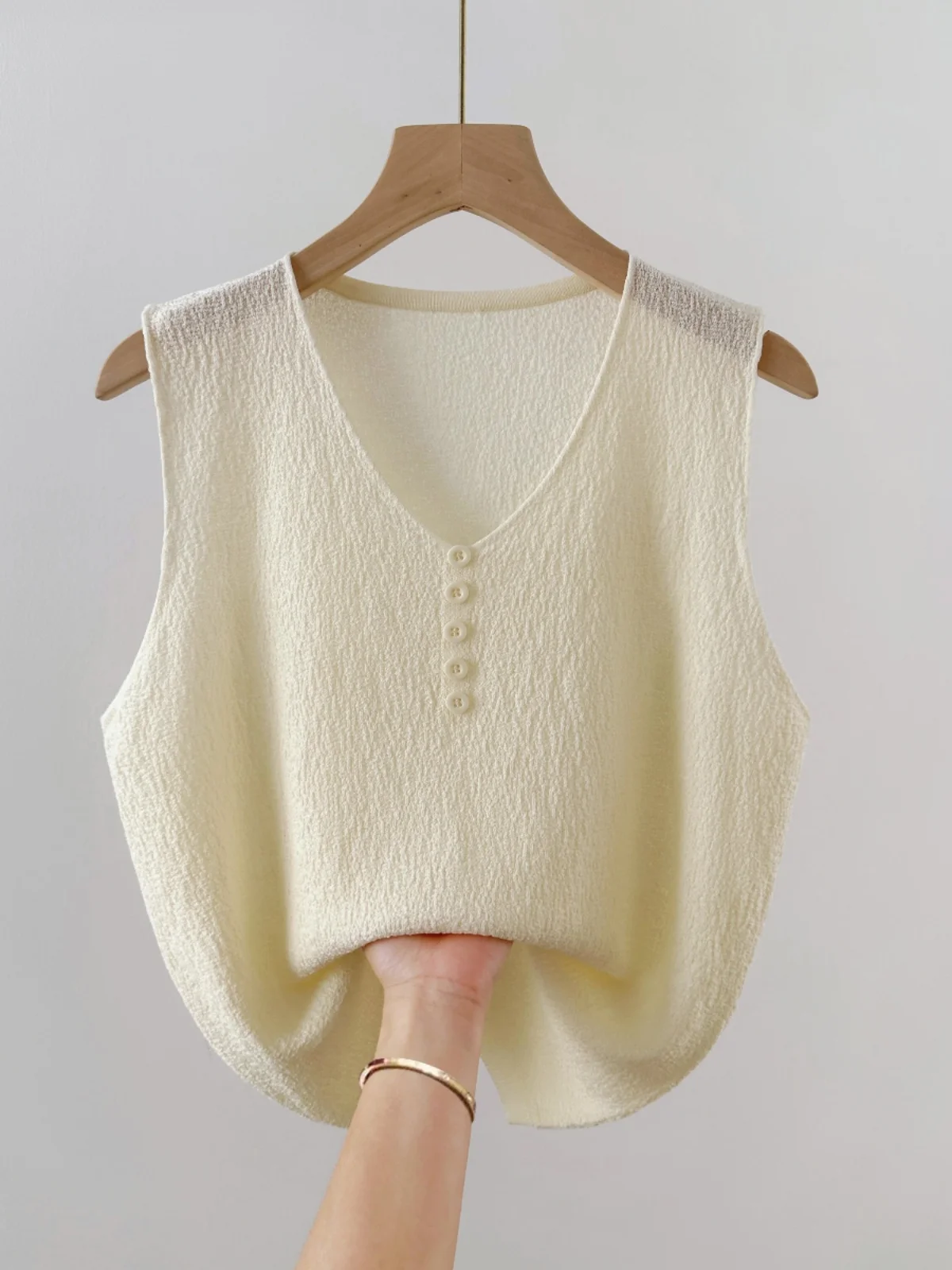 بالإضافة إلى حجم المرأة الحرير الجليد حزام سترة رقيقة الصيف زر حتى Svel أعلى الكورية Sle فضفاضة تناسب V-Ne قاعدة طول منتظم...