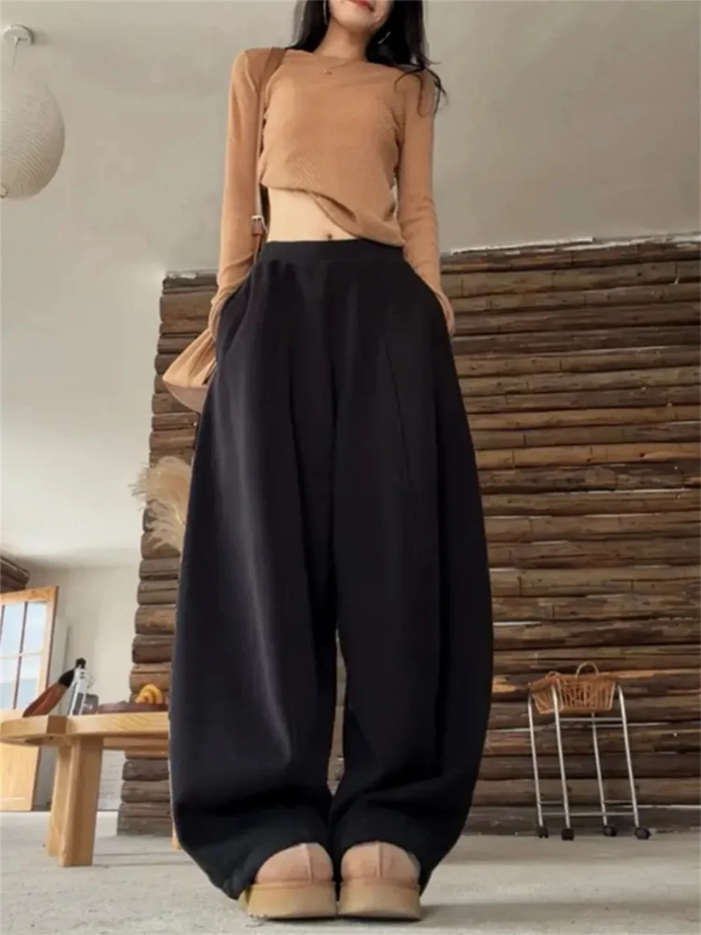 New Wide Leg Sports Casual Trousers High Waisted Pants Autumn Spring Harajukui 2026 Chic Women Streetwear Solid Emo Loose Pants