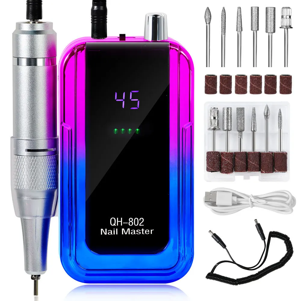 Przenośny elektryczny zestaw do polerowania paznokci Akumulatorowe urządzenie do polerowania paznokci do narzędzia do manicure i pedicure