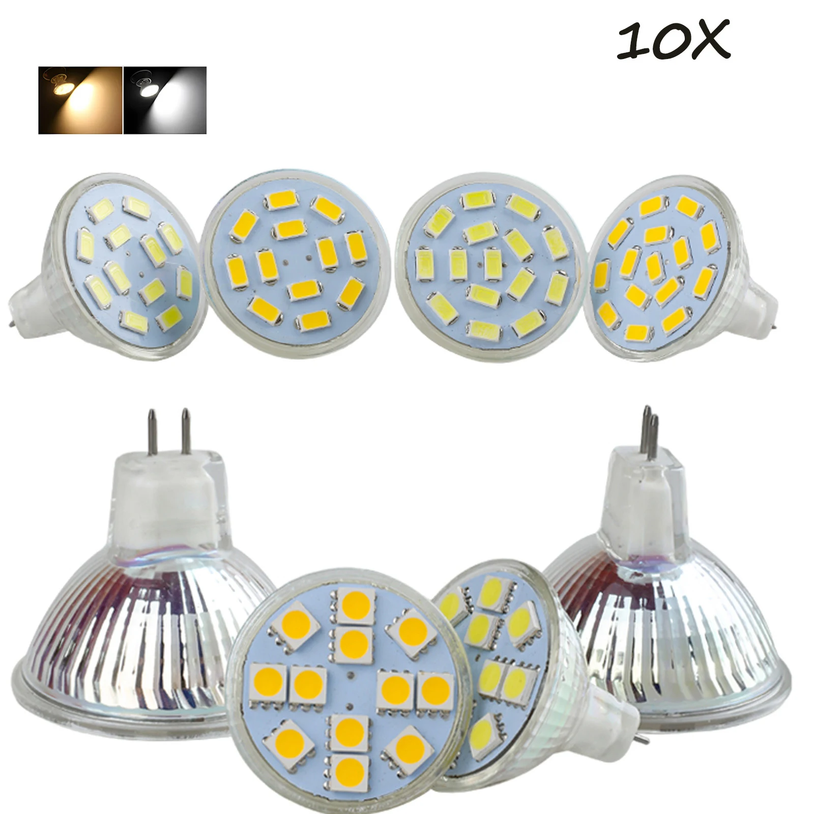 10Pcs MR11 Led Glass Spotlight Bulbs Living Cool\Warm White Decorative Dc12-24v Smd5730 For Lamp 120 Beam Lampada Dimmable Room