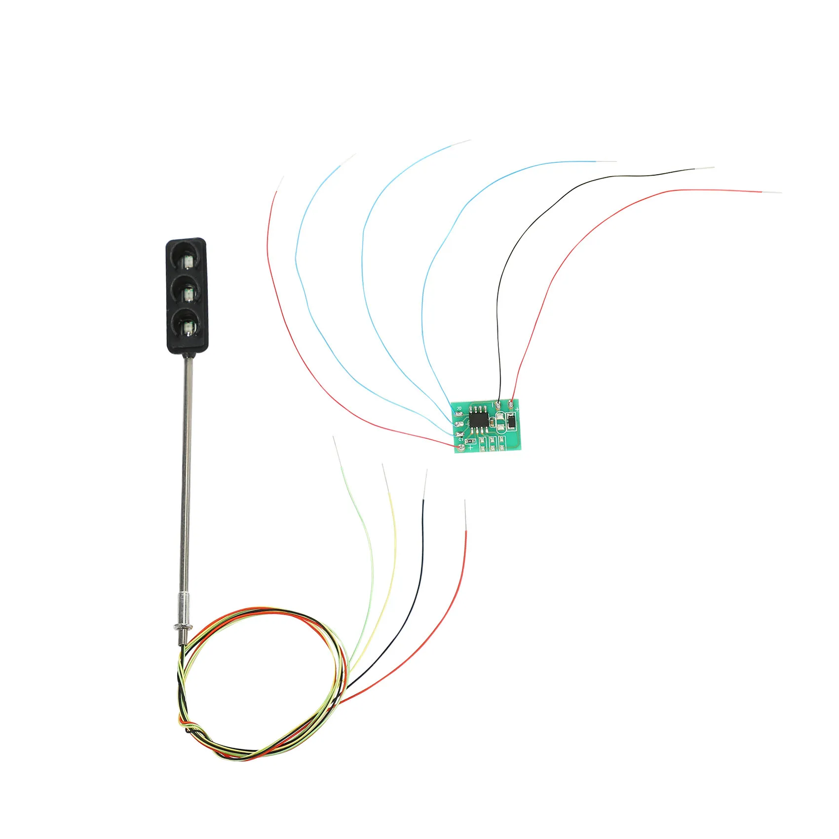 B49B-1 세트 신호등 신호 HO OO 스케일 LED 모델 건축 기차 철도 교차로 워크 스트리트 + 회로 기판