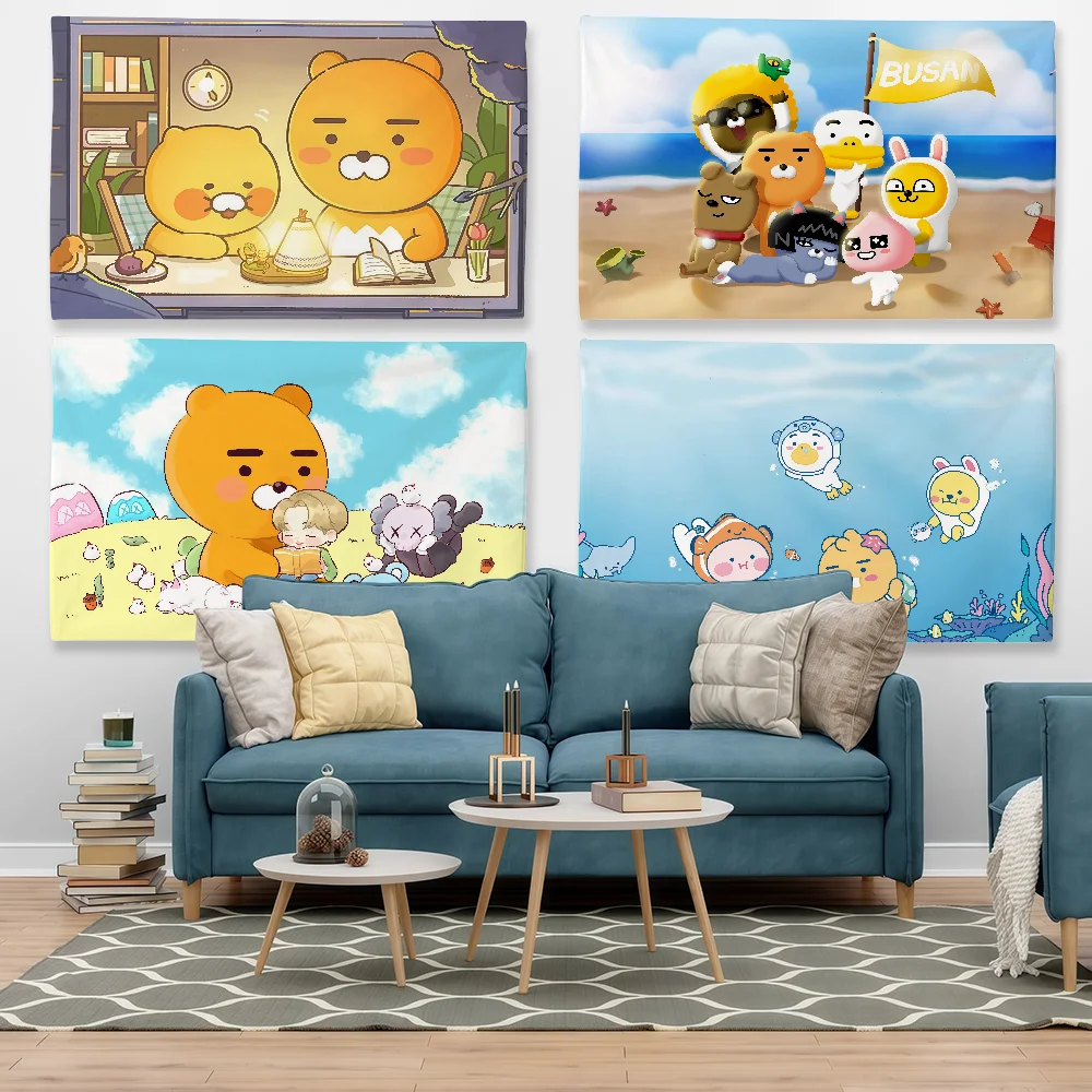 Cartoon K-KAKAO F-FRIENDS Flag Tapestry Outdoor Party Bedroom Living Room Dormitory Decorative Themed Wall Hanging Banner Gift