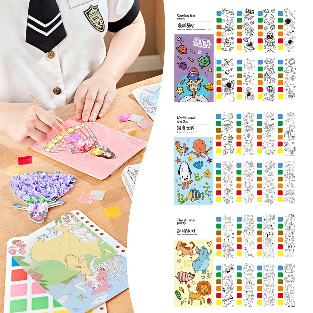 

Cartoon Hand-painted Poked Books For Child Hand-made Coloring Doodles Toys Children's Day Gift