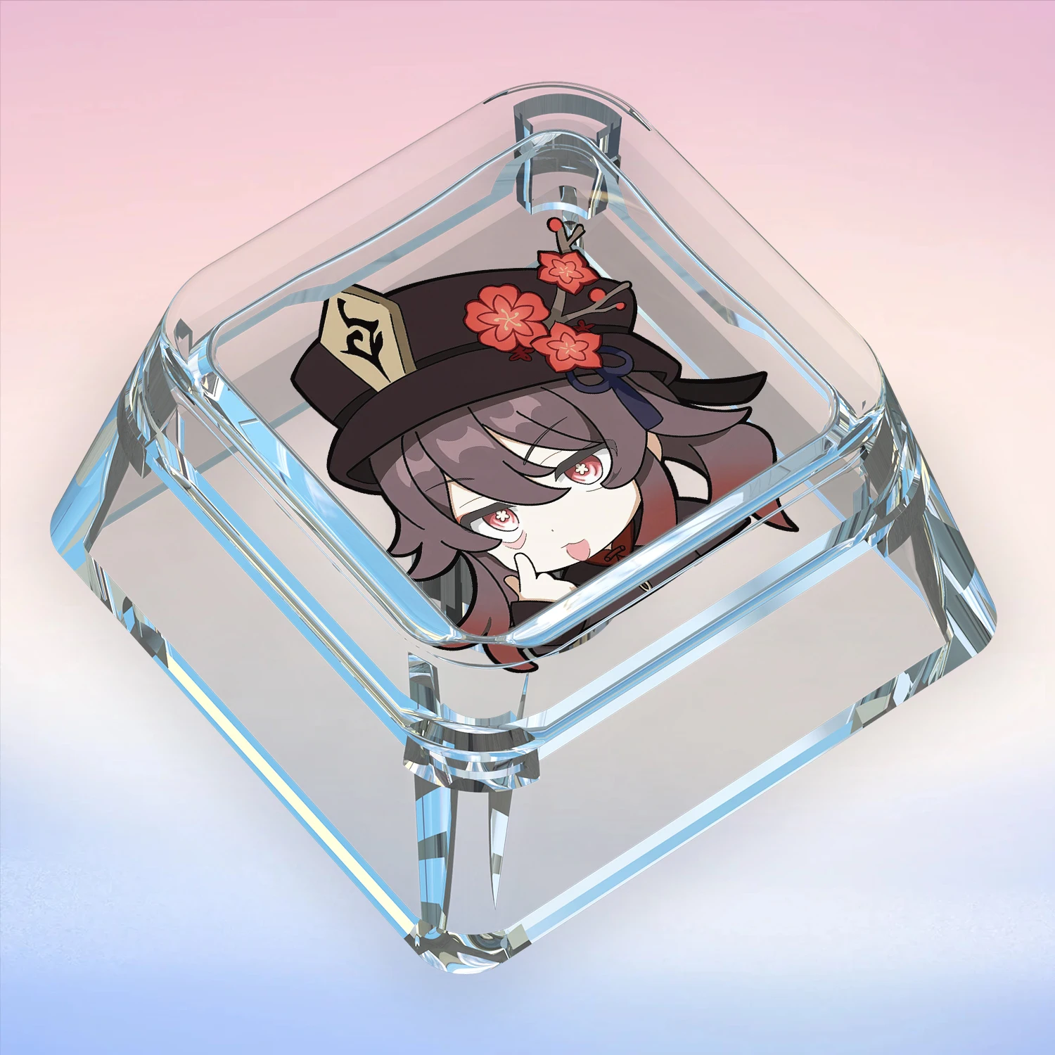 Genshin Impact HuTao Personality Key Cap Funny Expression Pack Single Wooting Night Devil Transparent Mechanical Keyboard