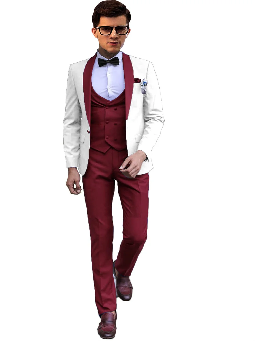 Abito formale da 3 pezzi Giacca sportiva Gilet Pantaloni con papillon gratuito Abiti da ragazzo di alta qualità Set Smoking bello per la festa nuziale di compleanno