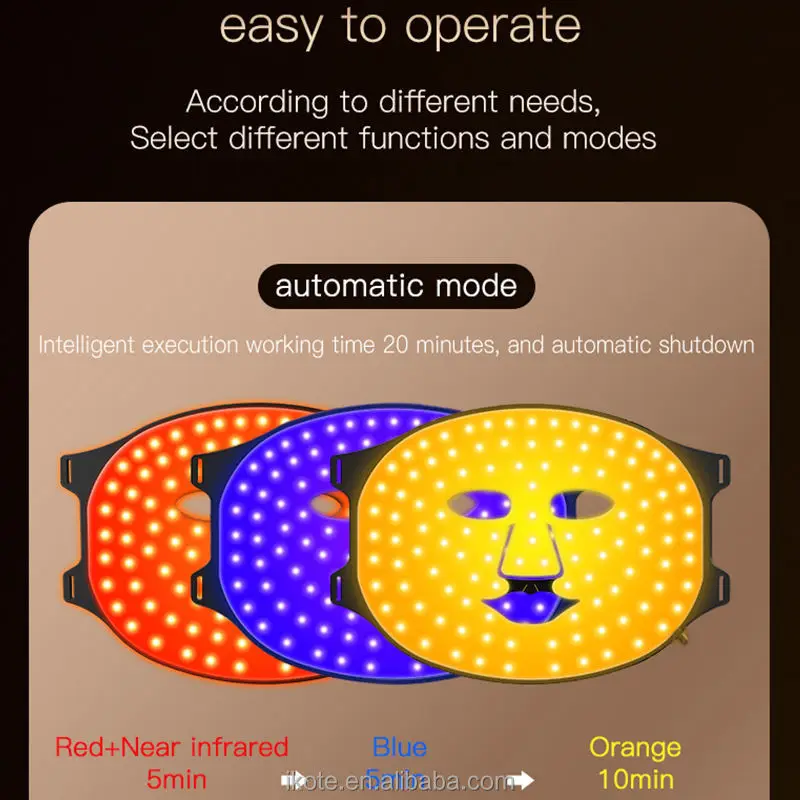 Masajeador de belleza 3 en 1 para uso doméstico, tecnologías de vibración térmica LED para un estiramiento firme y cuidado de la piel suave, mejora del rostro y el cuello