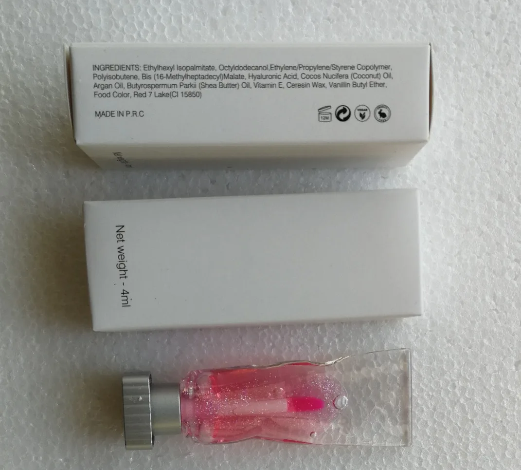 植物フルーツフレーバーアイスチューブリップグロスプランピングリップオイルビーガンメイクアッププライベートラベルカスタムロゴ卸売