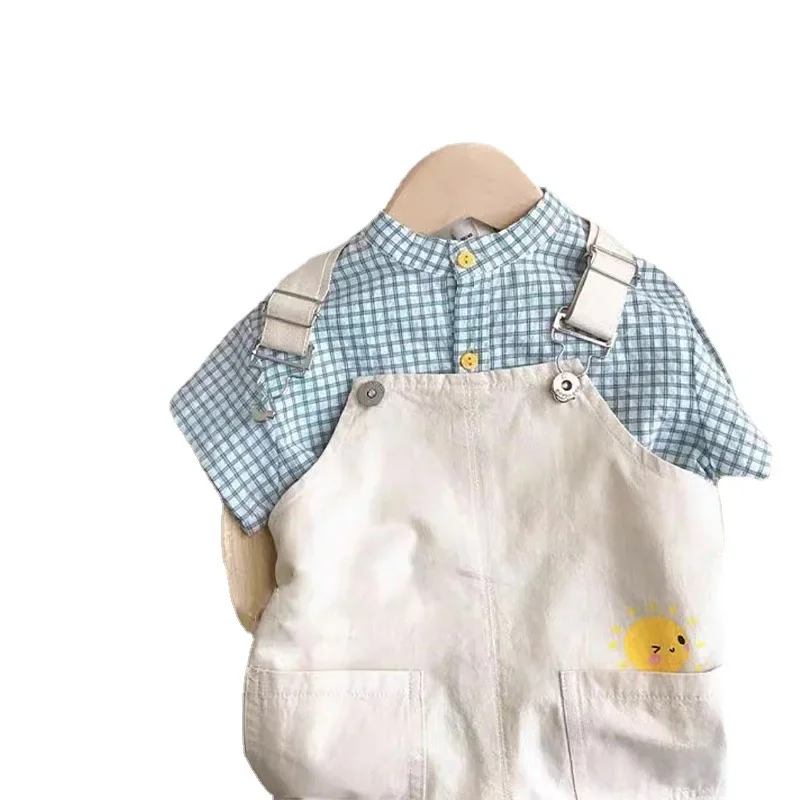 Boys\' 2-Piece Summer Set – Stylish and Fashionable Short Sleeve Outfit, Korean-Style Kids Clothing for Toddlers