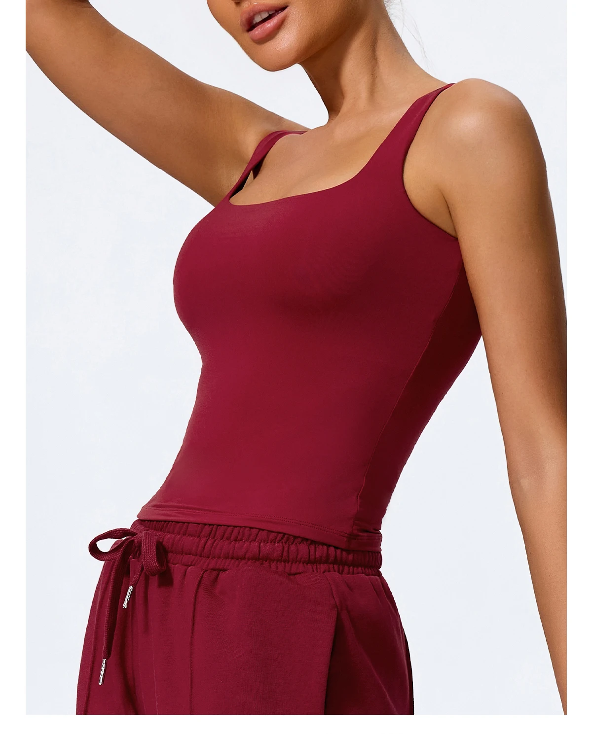Hearuisavy Sommer Damen Workout Tanktop Gym Enganliegendes Unterhemd Atmungsaktiv Schnelltrocknend Ärmelloses Yoga-Oberteil Lauf-Sportweste – Detail 20