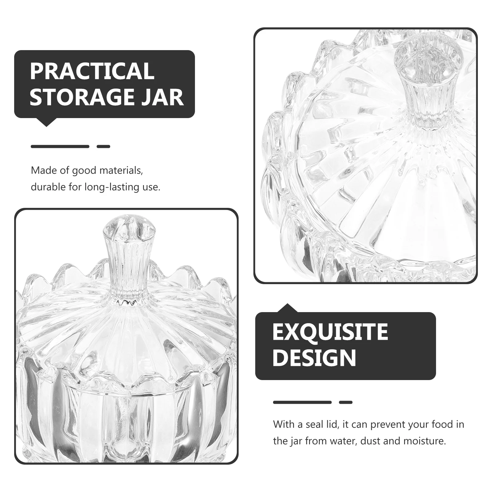 

Glass Candy Jar with Lid Airtight Storage Container for Snacks Tea Dried Fruits Nuts Kitchen Pantry Organization Household