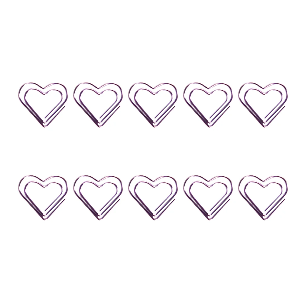 20PCS Creative Metal Paper Clip Heart Shape Paper Pin Simple Note Clips Portable Office Clamp ( )