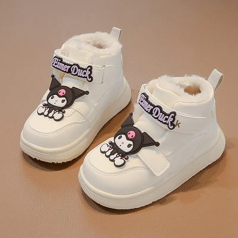 

Sanrio Girl Kuromi Kawaii, модная зимняя хлопковая обувь на флисовой подкладке, студенческие детские утепленные зимние ботинки с героями мультфильмов, новый стиль