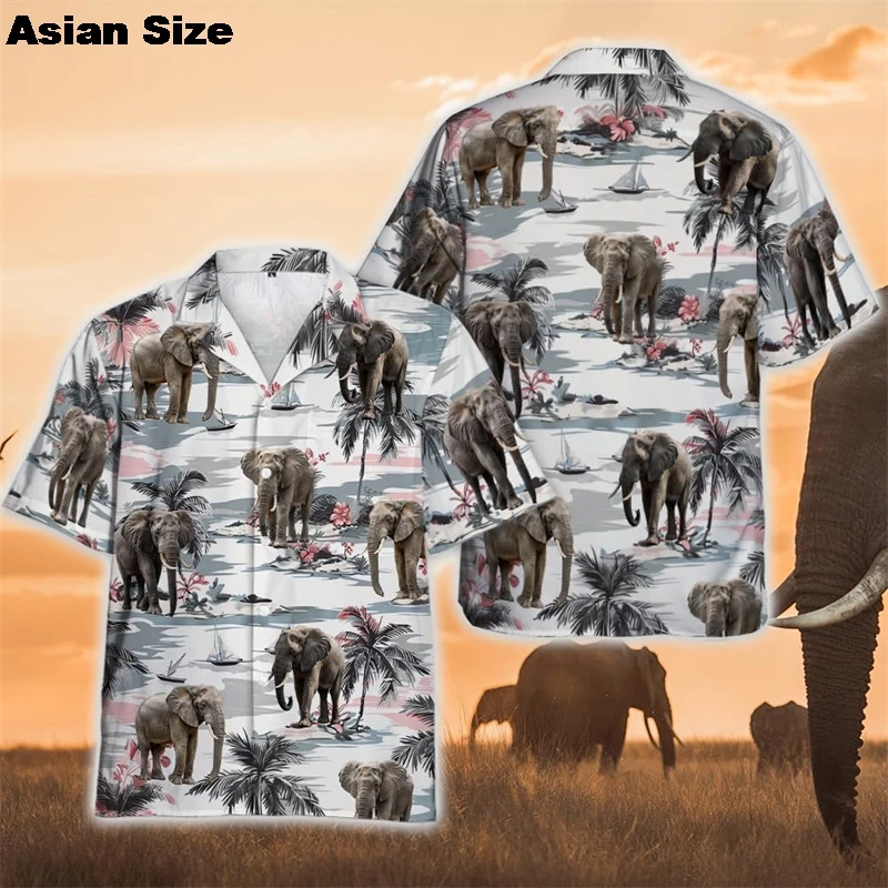 Men's Shirts Thai Elephant Casual 3D Printed Hawaii Shirt Man 2025 Summer Fashion Shirt For Man Daily Short Sleeves Men Clothing