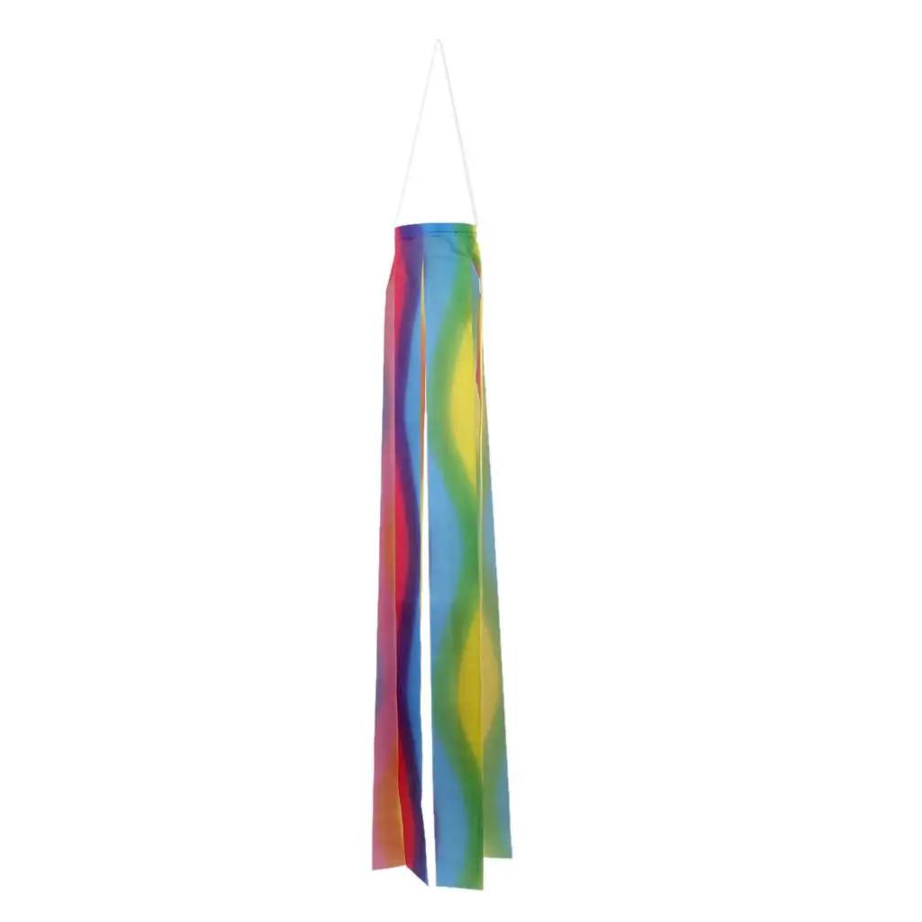 19.7inch Rainbow Windsock Carp Flag Wind Streamer Japanese Satin Hanging Kite Decor