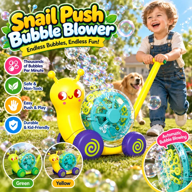 Electric Bubble Snail Push Car Automatic, Bubble Machine Outdoor Kids Toy 28.5cm, Cute Walking Blower Birthday Gift For, Boys Gi