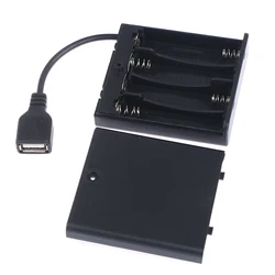 4 X AA USB Battery Box For 5V LED Strip Lights USB Mini Power Supply