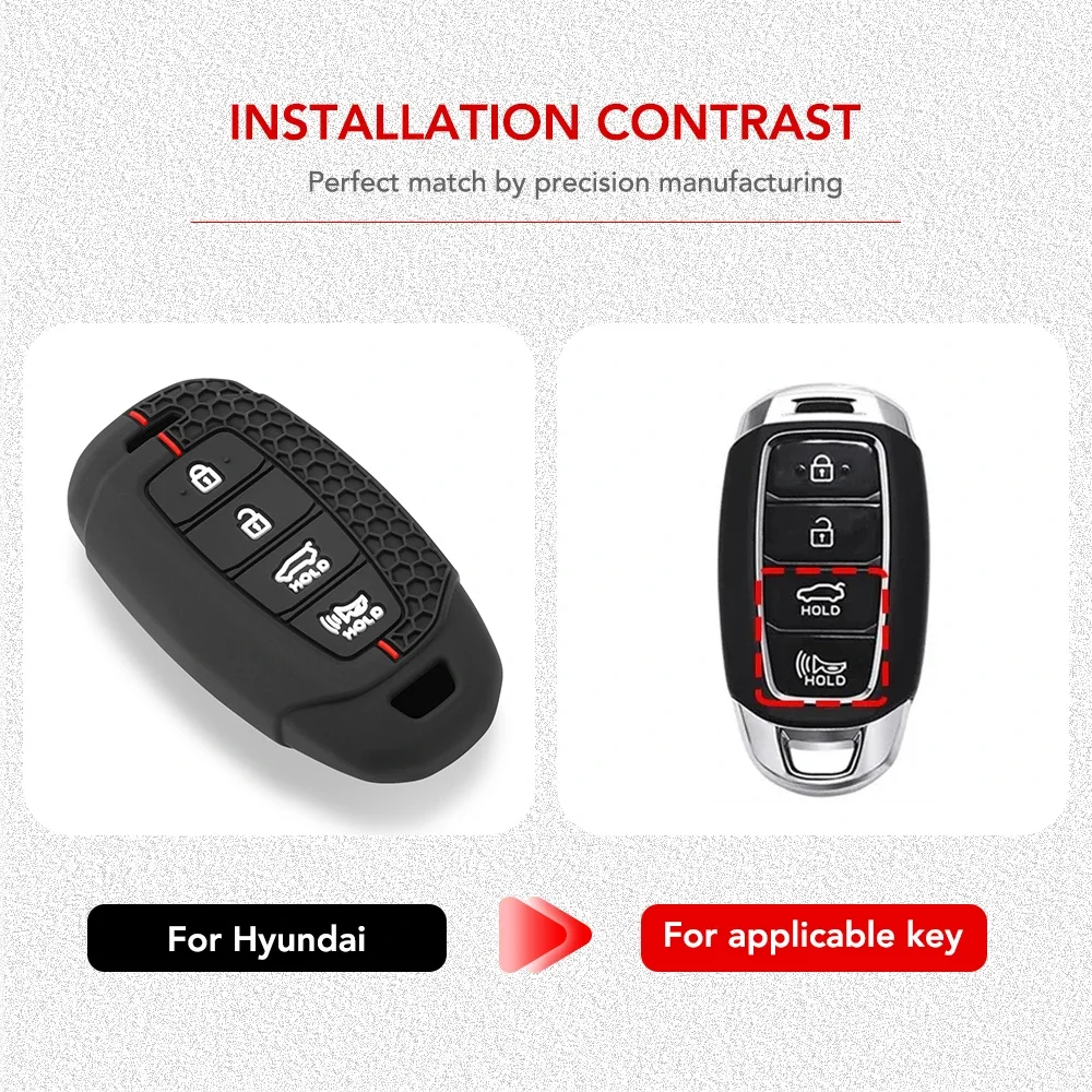 غطاء حافظة مفاتيح السيارة من السيليكون لسيارة Hyundai I30 Ix35 KONA Encino Solaris Azera Grandeur Ig Accent Santa Fe Palisade