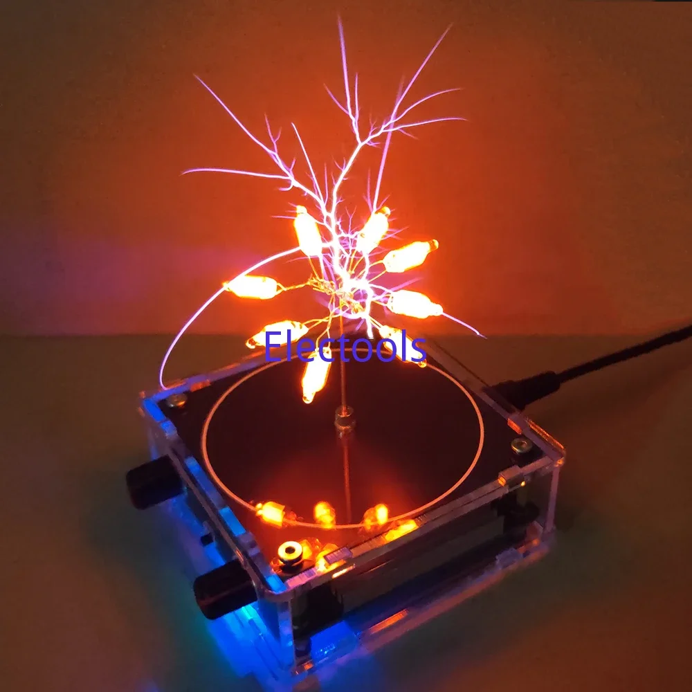 Music Tesla Coil Music Box Artificial Lightning Touchable Audio Input Bluetooth Science Experiment