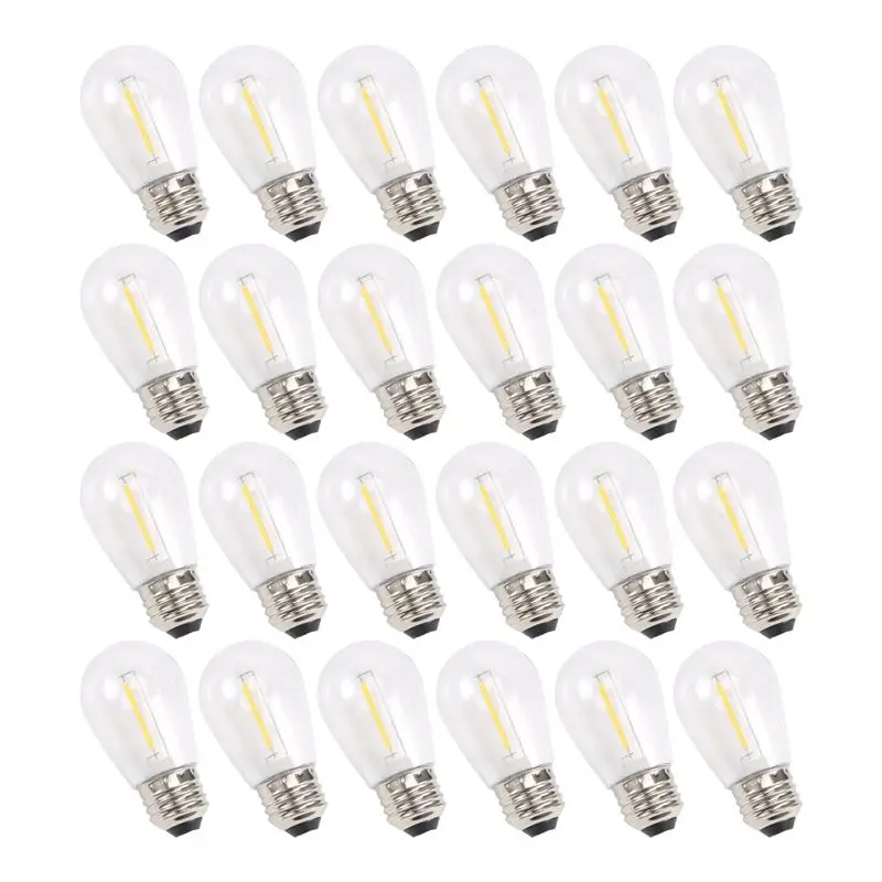

24 Pack 3V LED S14 Replacement Light Bulbs, Shatterproof Outdoor Solar String Light Bulbs, Warm White-[A04I Tools]