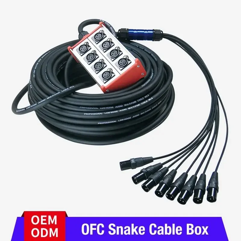 factory professional 4/6/8CH male xlr to xlr o snake cable with stage box