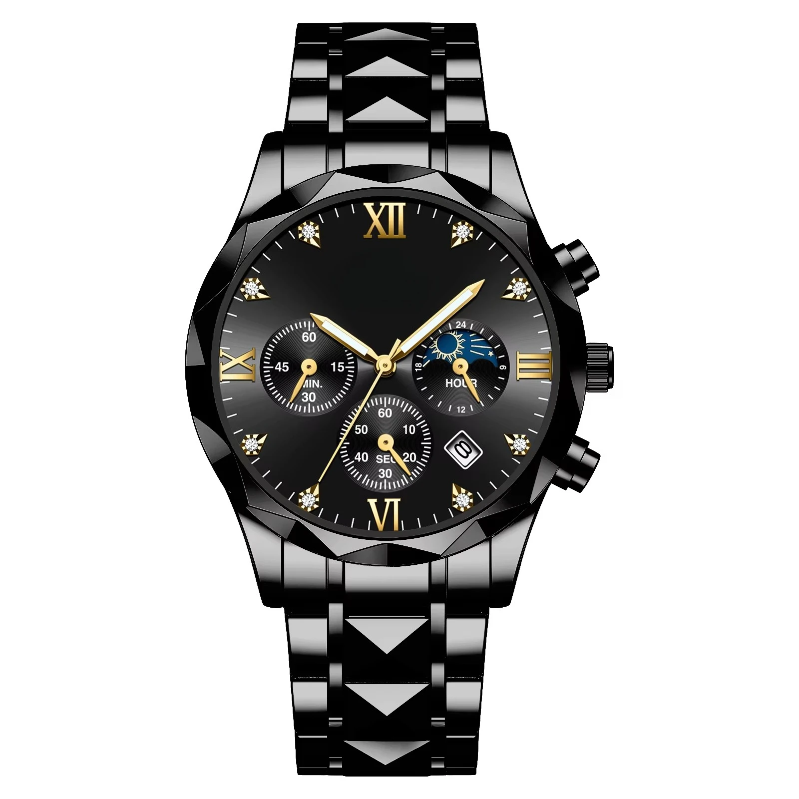 VA VA VOOM 2025 New Fashion Date Chronograph Men's Quartz Wholesale Stainless Steel Sports Watch with Luminous Light