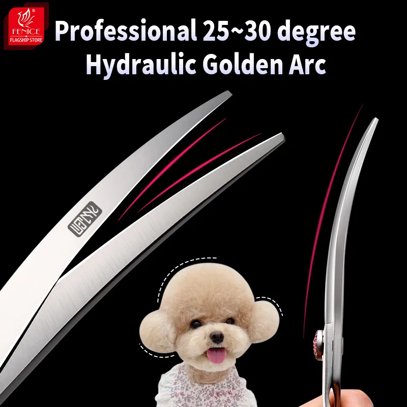 Fenice 6.5/7.0 inch High-end JP440C Alloy Steel Diamond Screw Grooming for Dogs Scissors Shears Kit for Dog Groomers