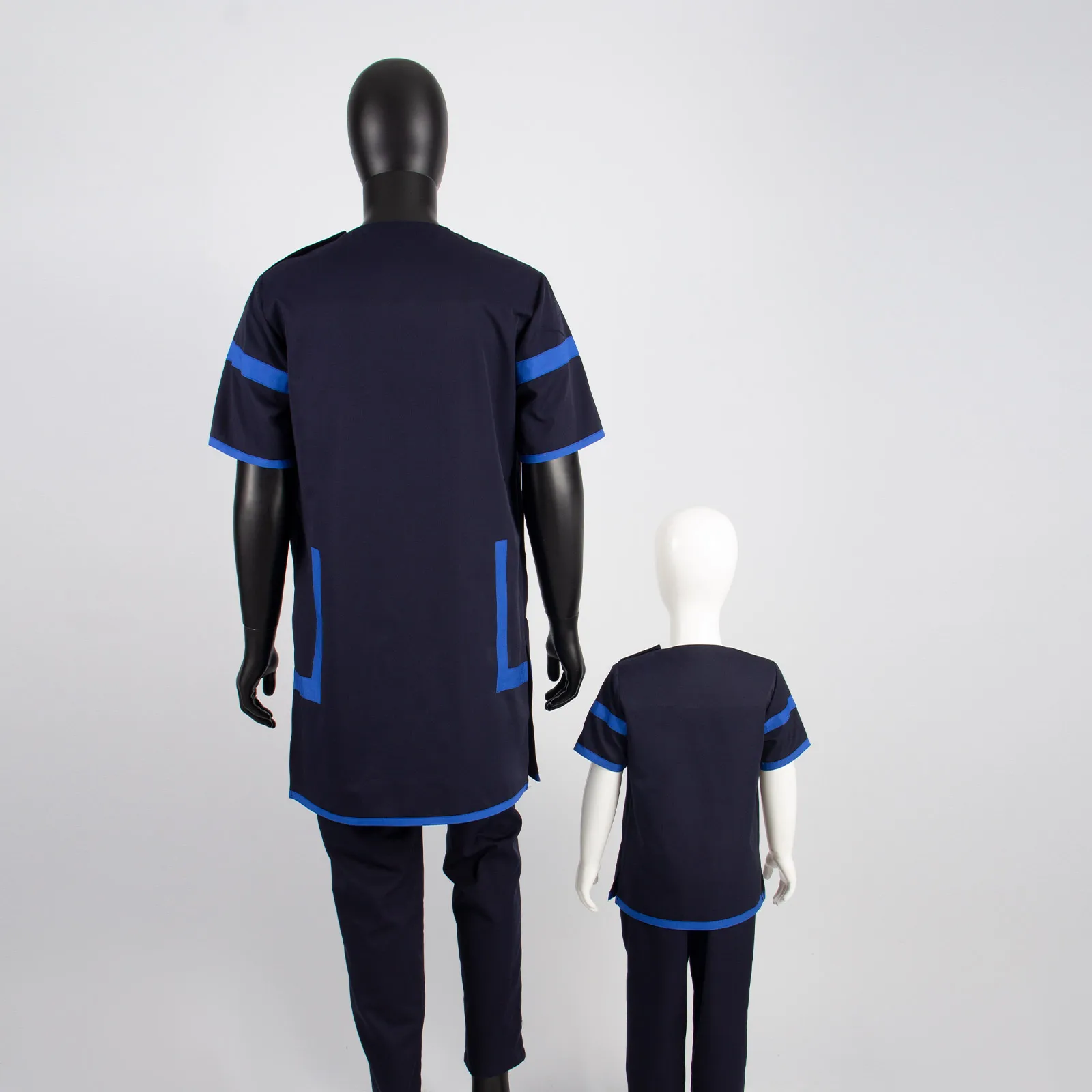 Traje africano para padres e hijos, traje Dashiki de manga corta con estampado de cera Ankara, 100% algodón, AFRIPRIDE S20F001