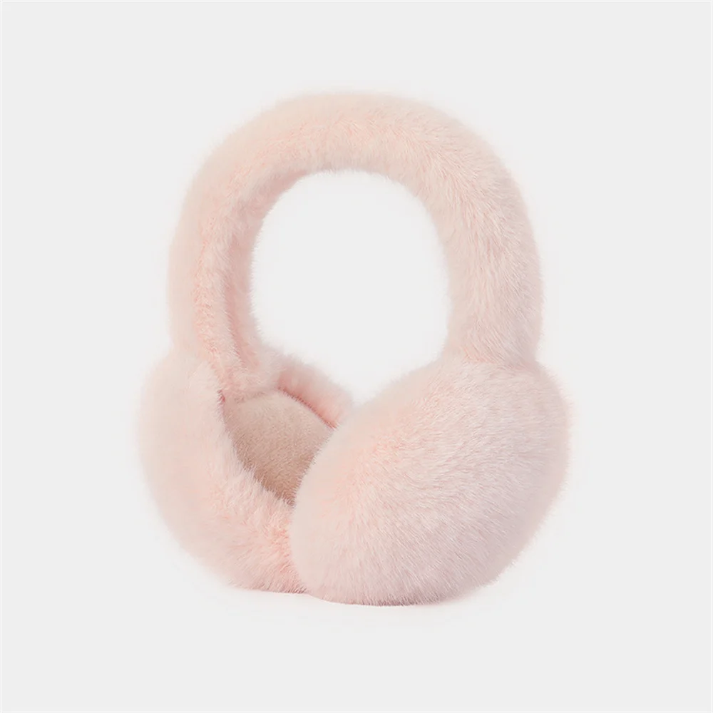 Soft Plush Ear Warmer Earmuffs para mulheres, ao ar livre, proteção fria, à prova de vento, tampa dobrável, monocromática, moda, inverno