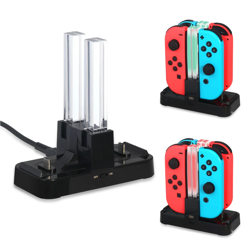 

4 -slot Chargers Charging Station for Game Controller Stand Gamepad Dock Desktop Base