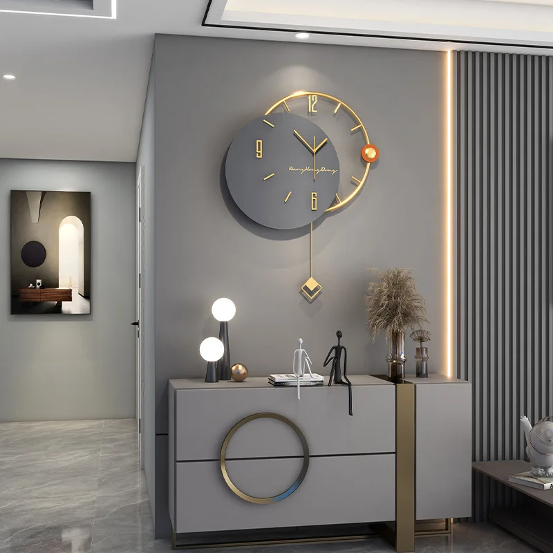 Designer Unique Wall Clock Premium Noiseless Luxury Quartz Wall Watch Clock Nordic Vintage Horloge Murale Room Decoration