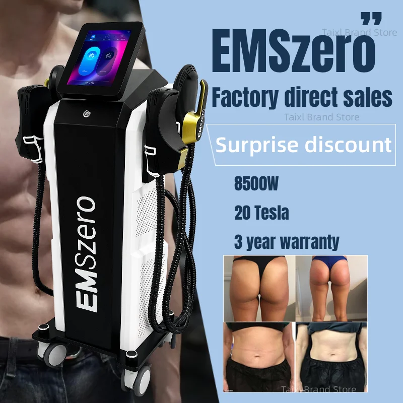 Emszero Body Sculpt Machine Professional 8500w Neo Body Sculpting Machine Shaping Muscle EMS RF Butt Stimulator 200Hz 5 Handles