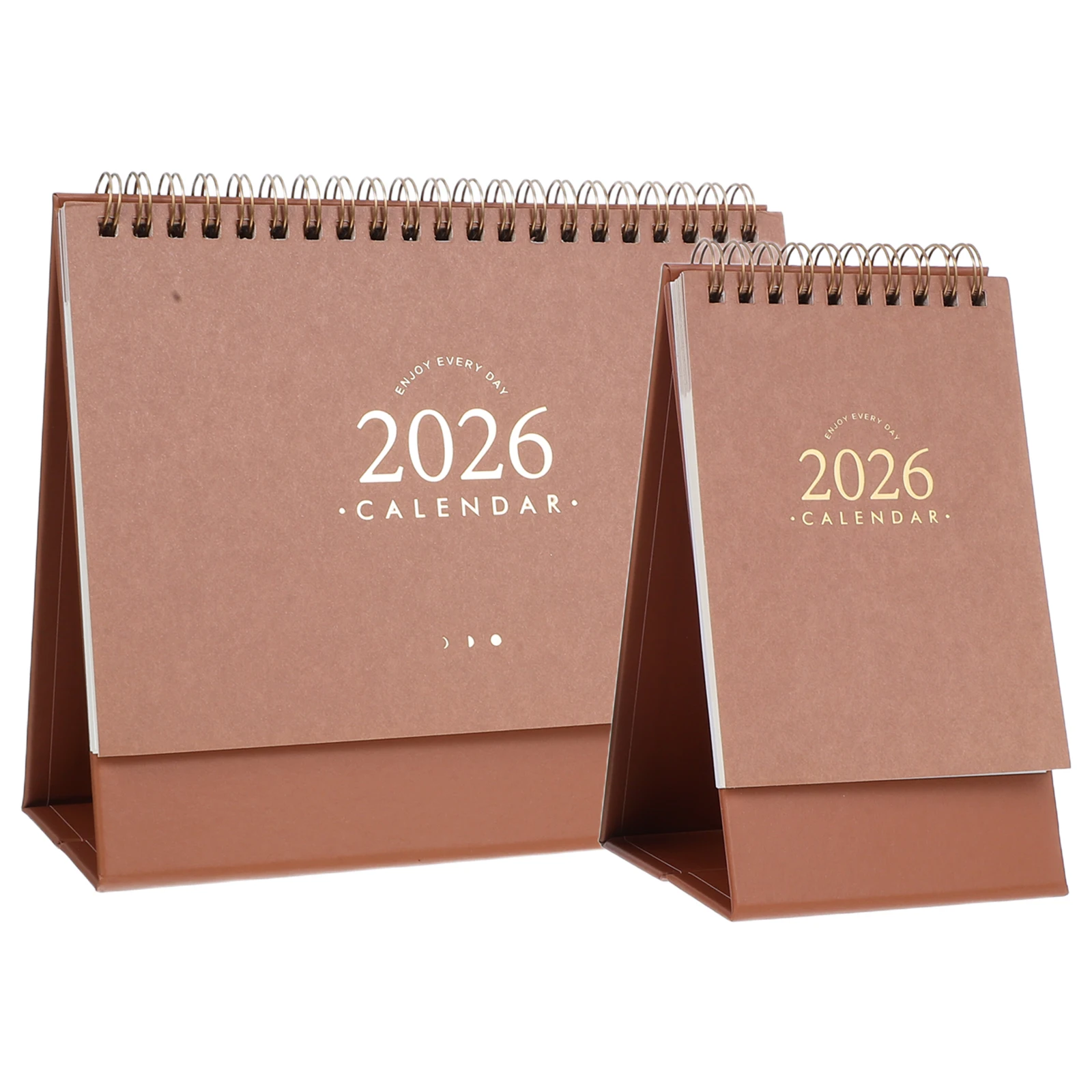

2 Pcs Office Desk Calendar Compact for Home Small Cute Little Calander Khaki Creative