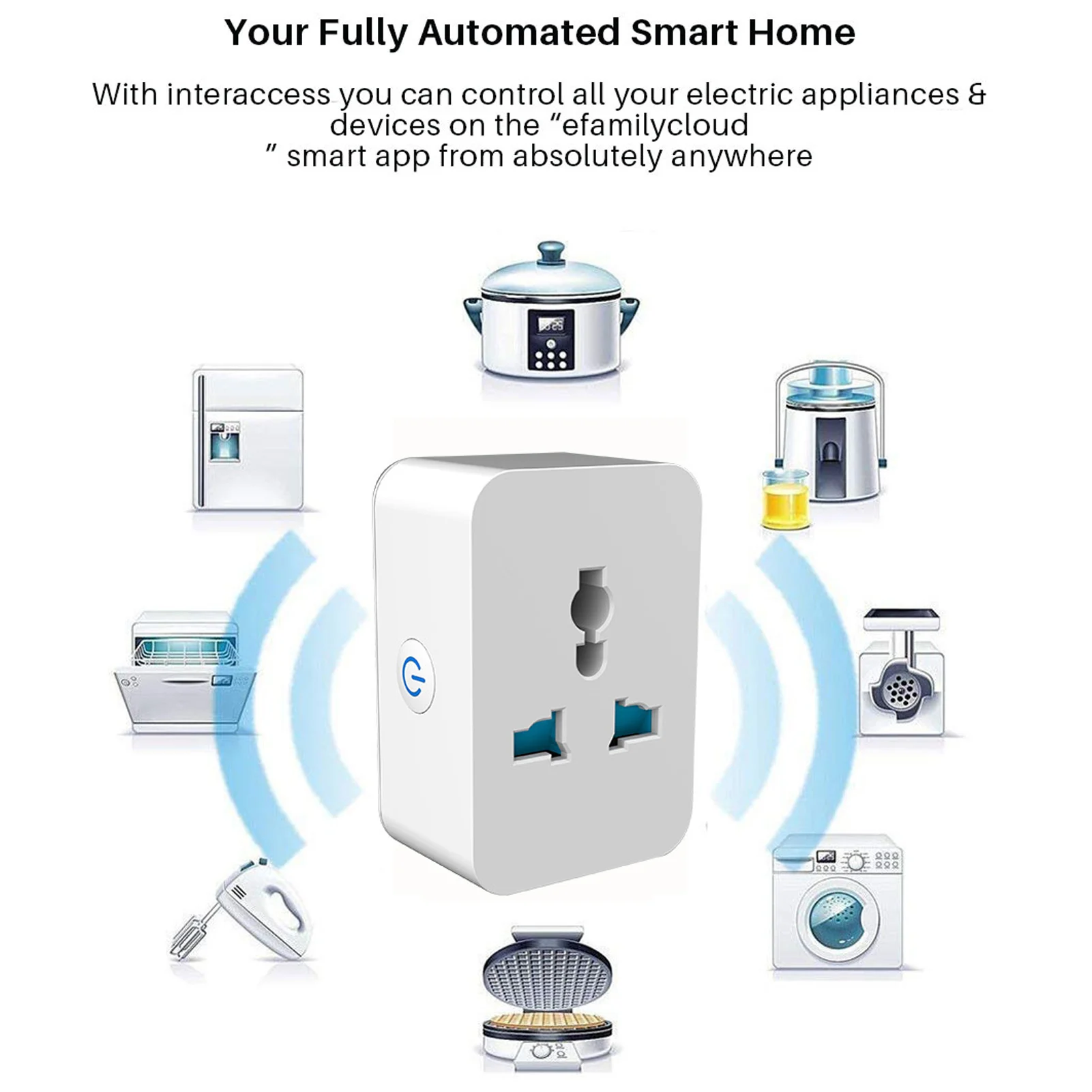 ZK40 Smart Plug 15A PC 2.4G WiFi Bluetooth Outlet with Schedule Timer Function Voice and APP Control AC US plug