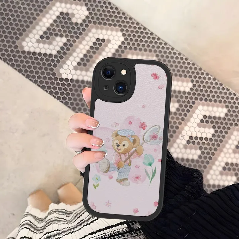 Disney Duffy Gelatoni Phone Case Silicone Soft For IPhone 14 11 13 12 Pro Max Mini Xs X Xr 7 8 Plus SE2020 Leather Texture Cover