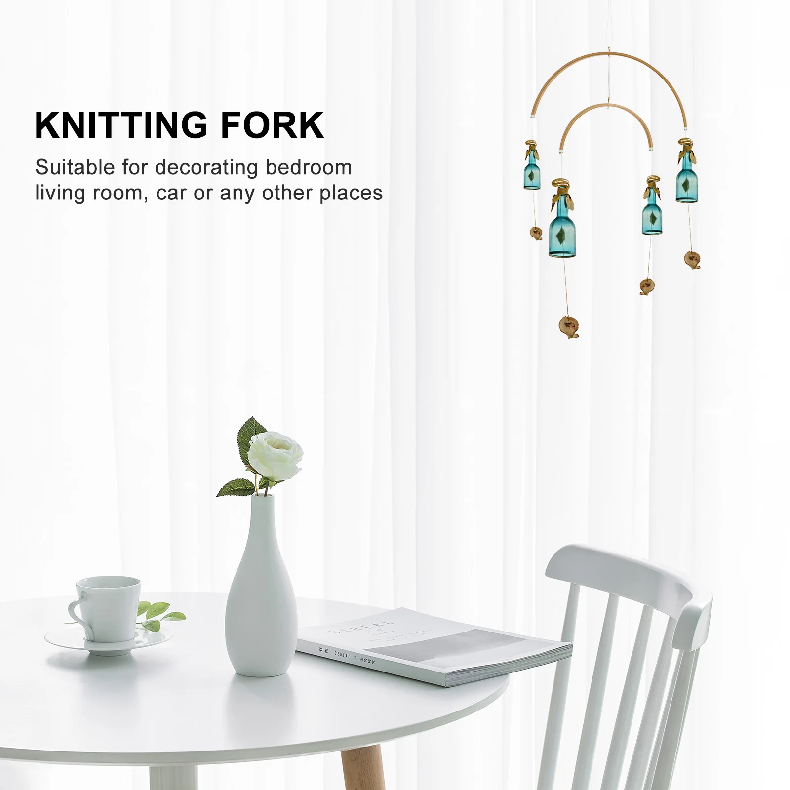 

1Set Solid Wood Wind Chime Material Kit DIY Handmade Decoration Easy Install Bedroom Living Room Car Decor Accessory Kit