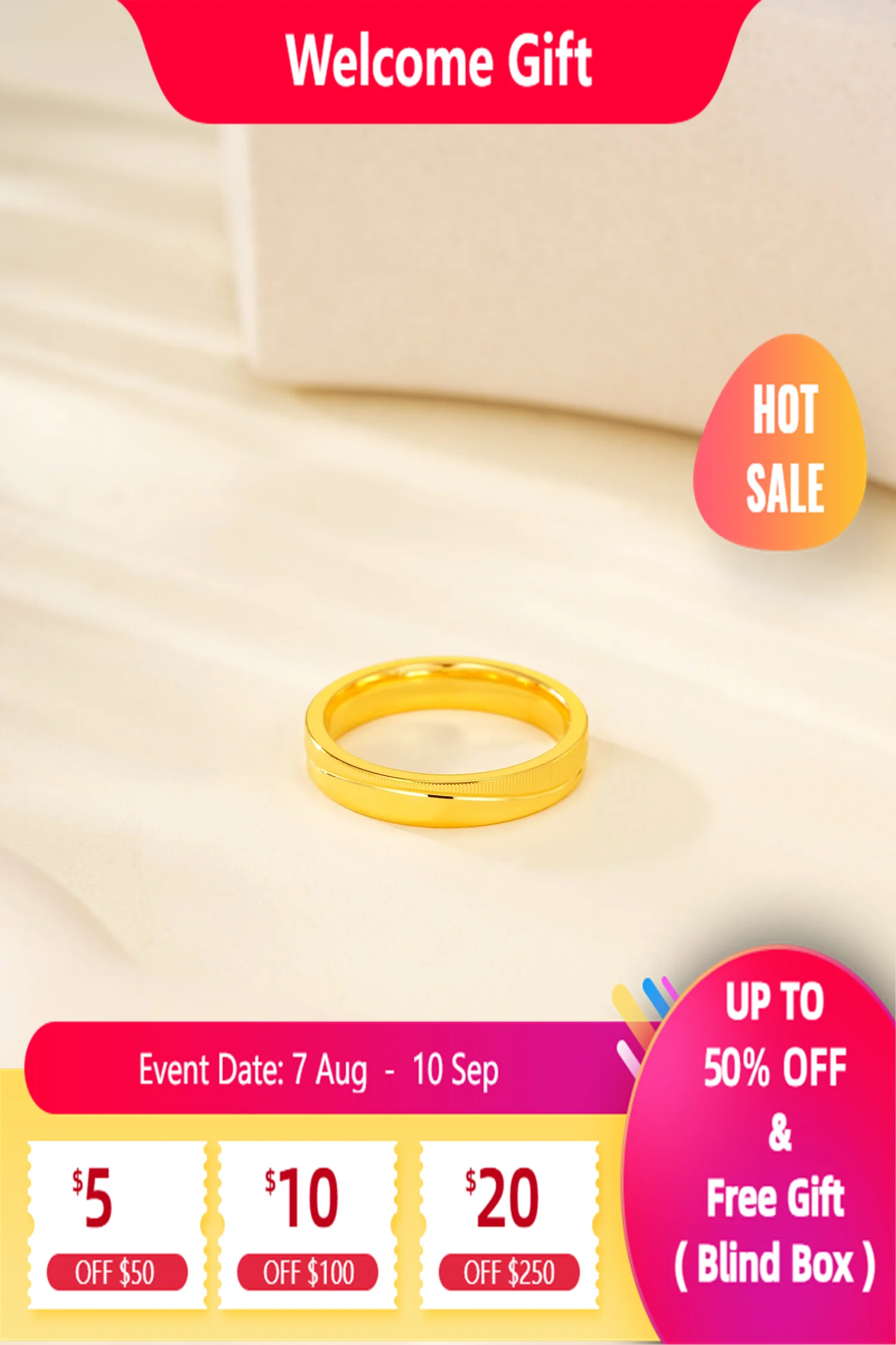 

Lium Gems Love Friendship Ring 24k Gold Vermeil 925 Sterling Silver Promise Ring Wedding Band Thread Ring Jewelry Birthday Gifts