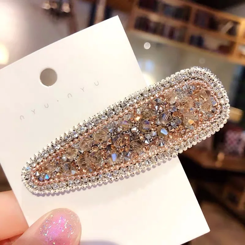 2022 novo 1pc ins praça gota de água que bling cristal hairpins headwear para mulheres meninas strass pinos barrette acessórios para o cabelo