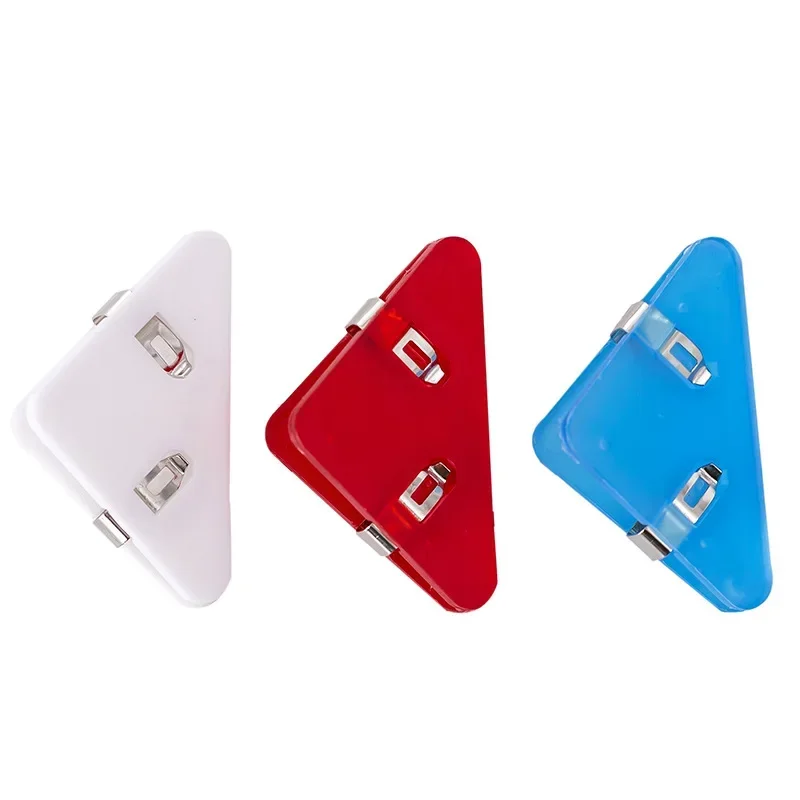 2pcs Color Corner Clips Set Triangle Transparent Page Holder Index Clamp Clip For About 40 Sheets Stationery Office School