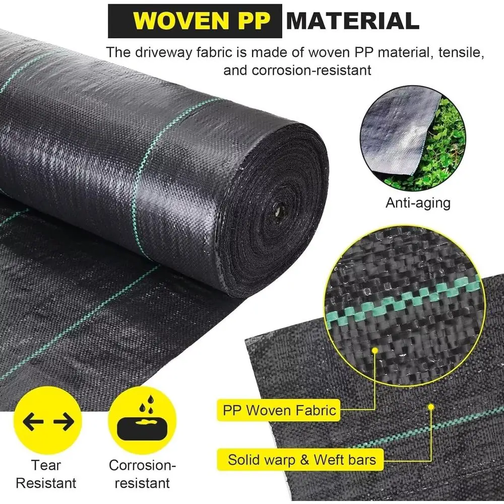 قماش Geotextile مقاس 13 × 115 قدمًا، حاجز أعشاب للمناظر الطبيعية على الطرق التجاري، التحكم في تآكل الصرف الفرنسي