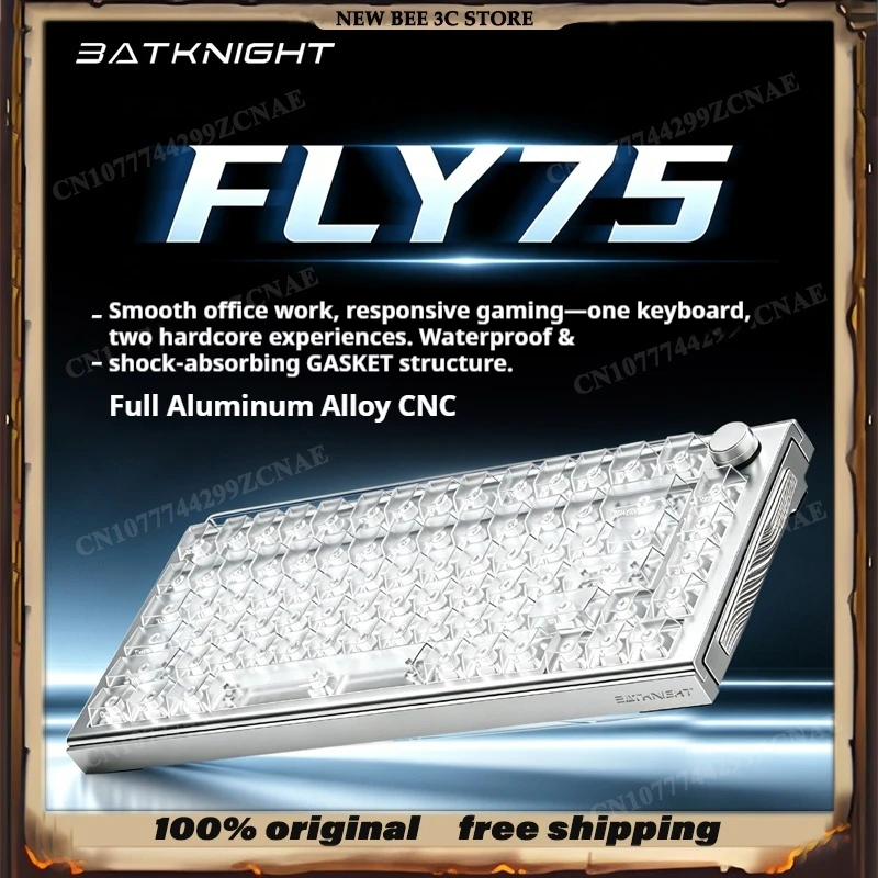 Batknight Fly75 Wired Magnetic Switch Gaming Keyboard 75 Keys Customized RGB Backlit Waterproof Office E-Sports Keyboard Gift