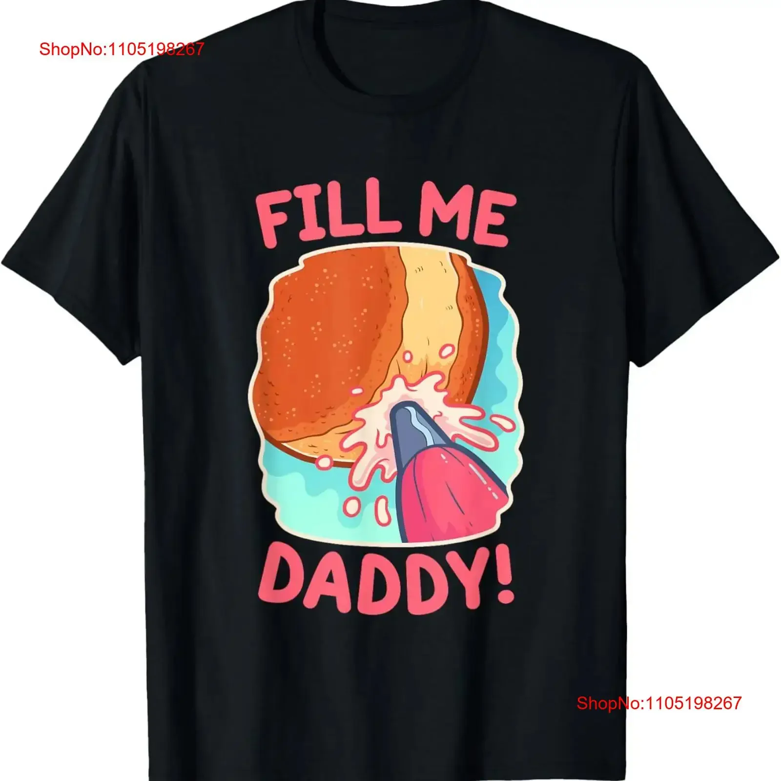 Divertido juego de palabras sucias, rellena de papá Donut travieso para mujer, camiseta vintage lavada, ropa de calle cómoda, suave y ligeramente gráfica