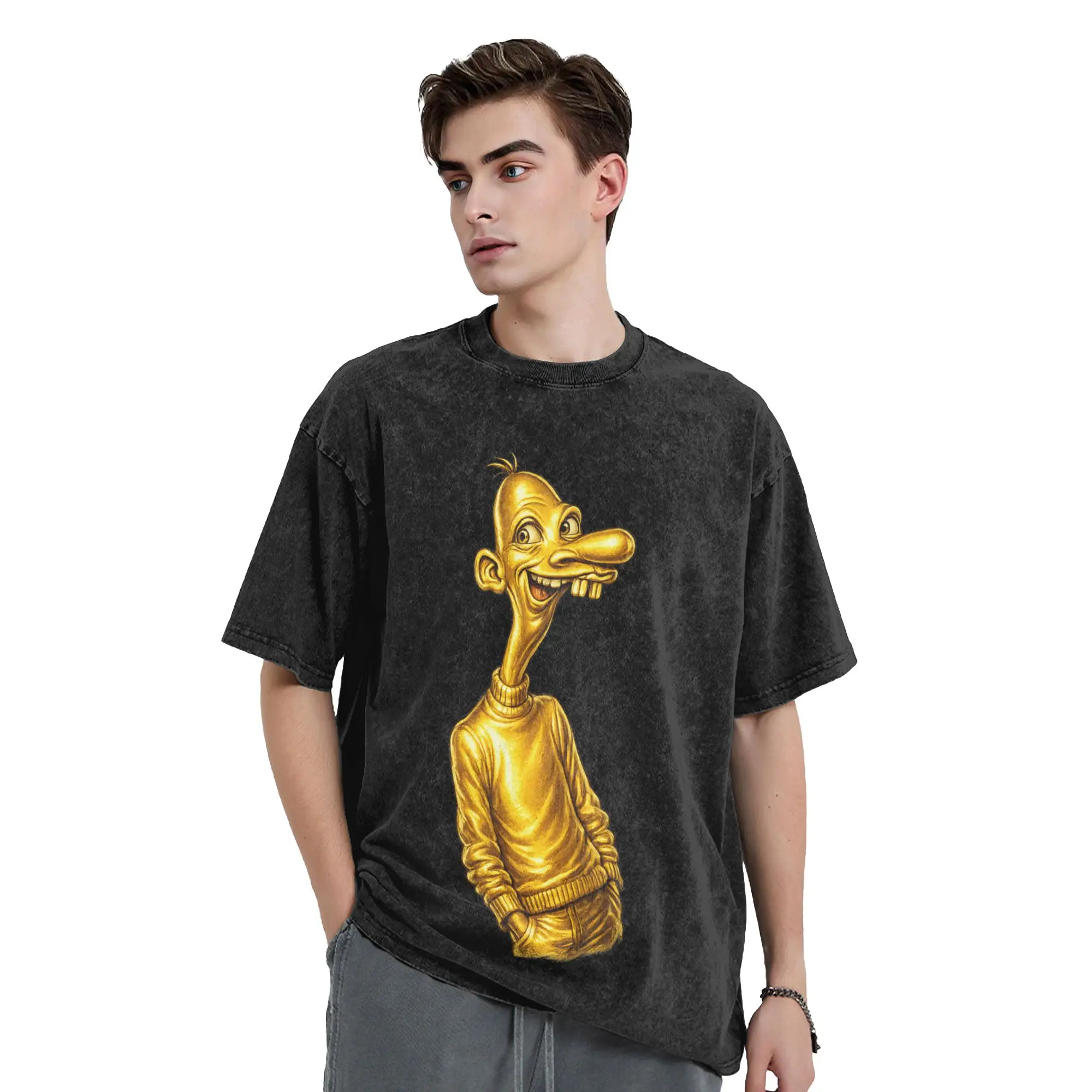 Washed T Shirt Neegy Tee Funny Internet Brainrot Gen Z T-Shirt Street  Streetwear 100% Cotton Graphic Tops Tee Shirt for Men