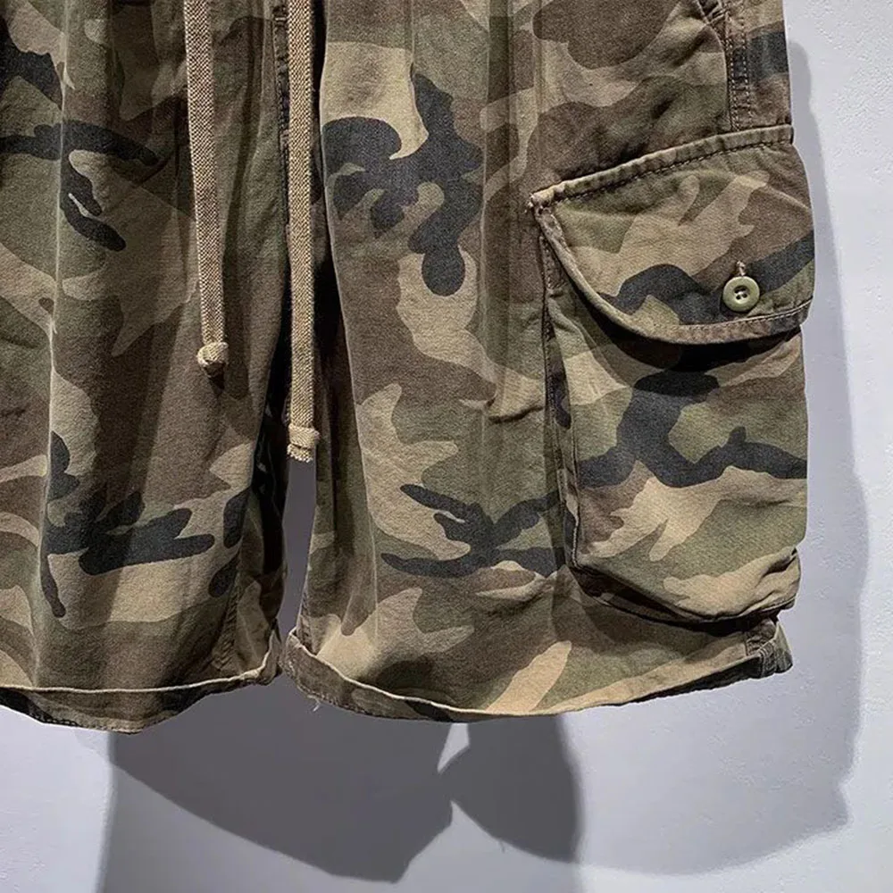 American Style Workwear Camouflage Shorts Mens Summer Outdoor Trend All-Match Leisure Multi-Pocket Shorts Loose Sports Pants