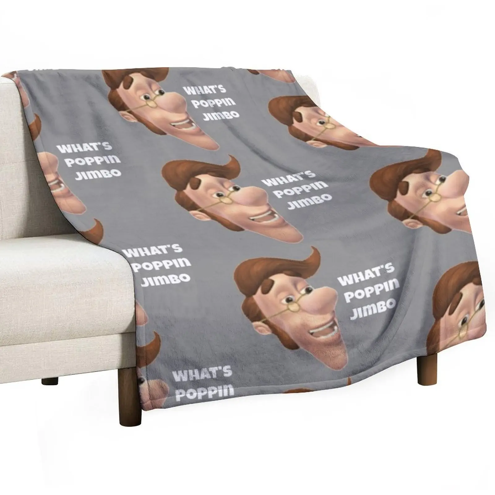 

What's poppin jimbo meme Throw Blanket cosplay anime Picnic Bed Fashionable Blankets