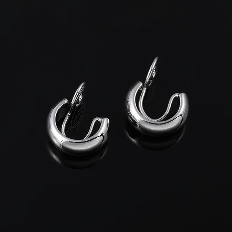 2022 Hot Sale Vintage Huggie Clip on Hoop Earrings Without Piercing Cute Mosquito Coil C Shape Ear Clips for Women Jewelry Gift