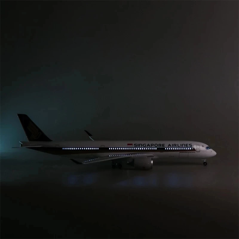 Imagem -03 - Modelo Singapore Airlines com Lampu e Roda Diecast 47cm 1:142 Skala Pesawat Airbus A350 Koleksi Dekorasi