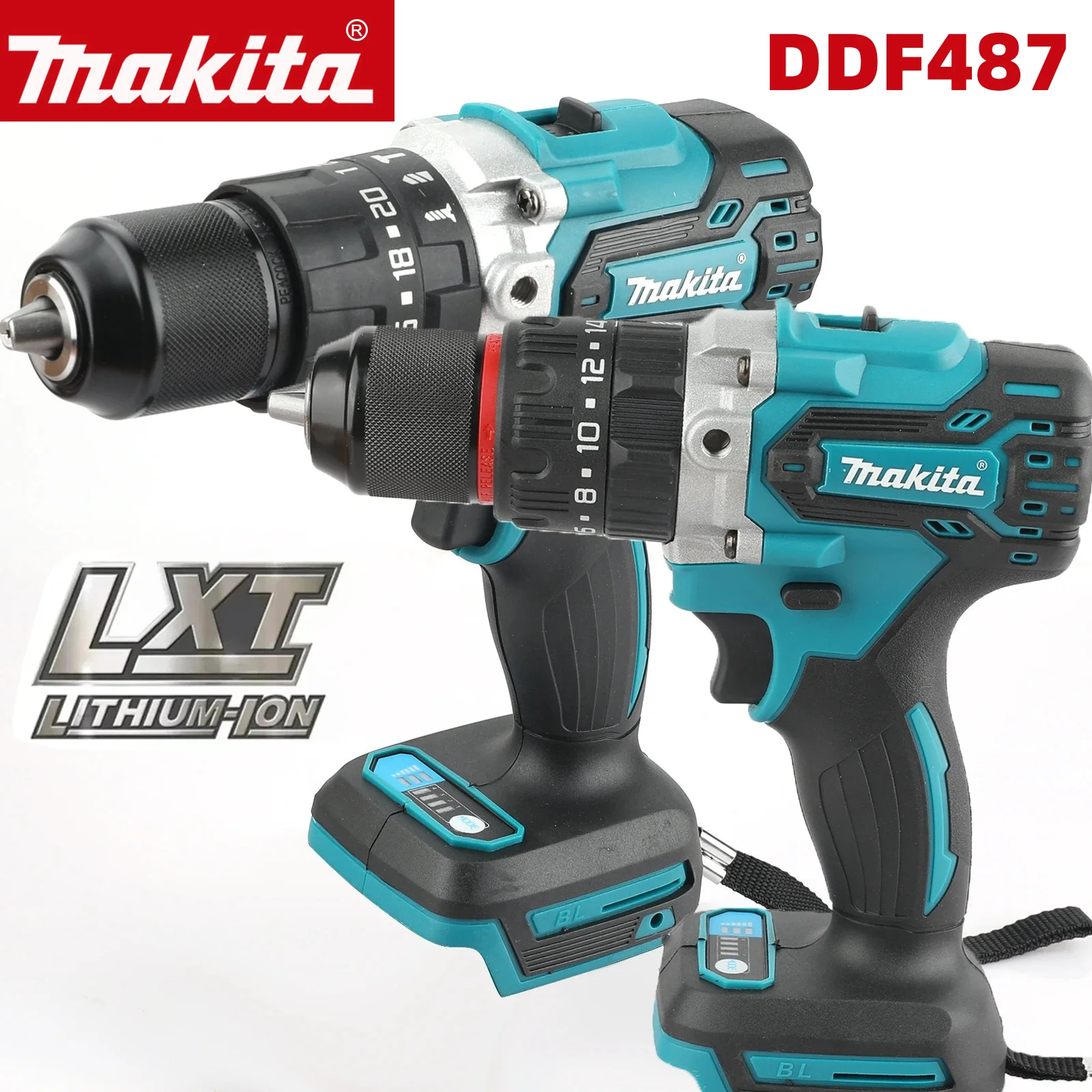

Makita Original DDF487 Cordless Driver Drill 18V Brushless Electric Impact Screwdriver Rechargeable Power Tool