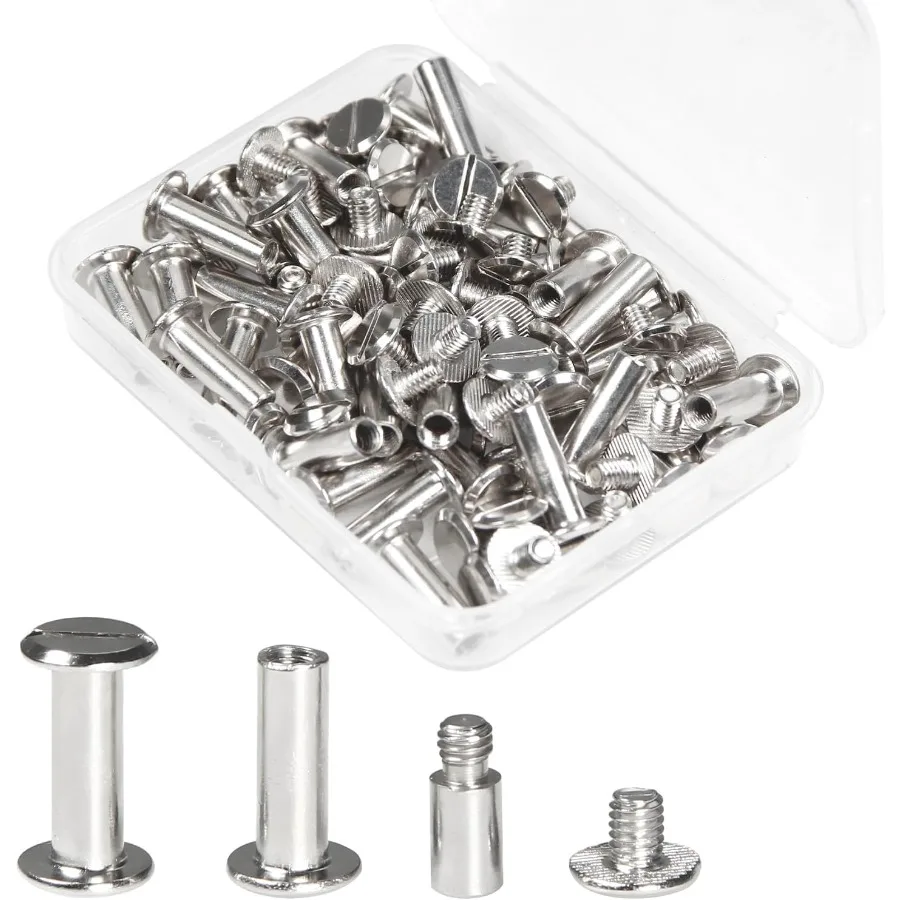 

76 шт., 38 комплектов винтов Chicago и удлинительных стоек для переплета, расширяющих страниц для фотоальбома для скрапбукинга, совместимых с Pionee